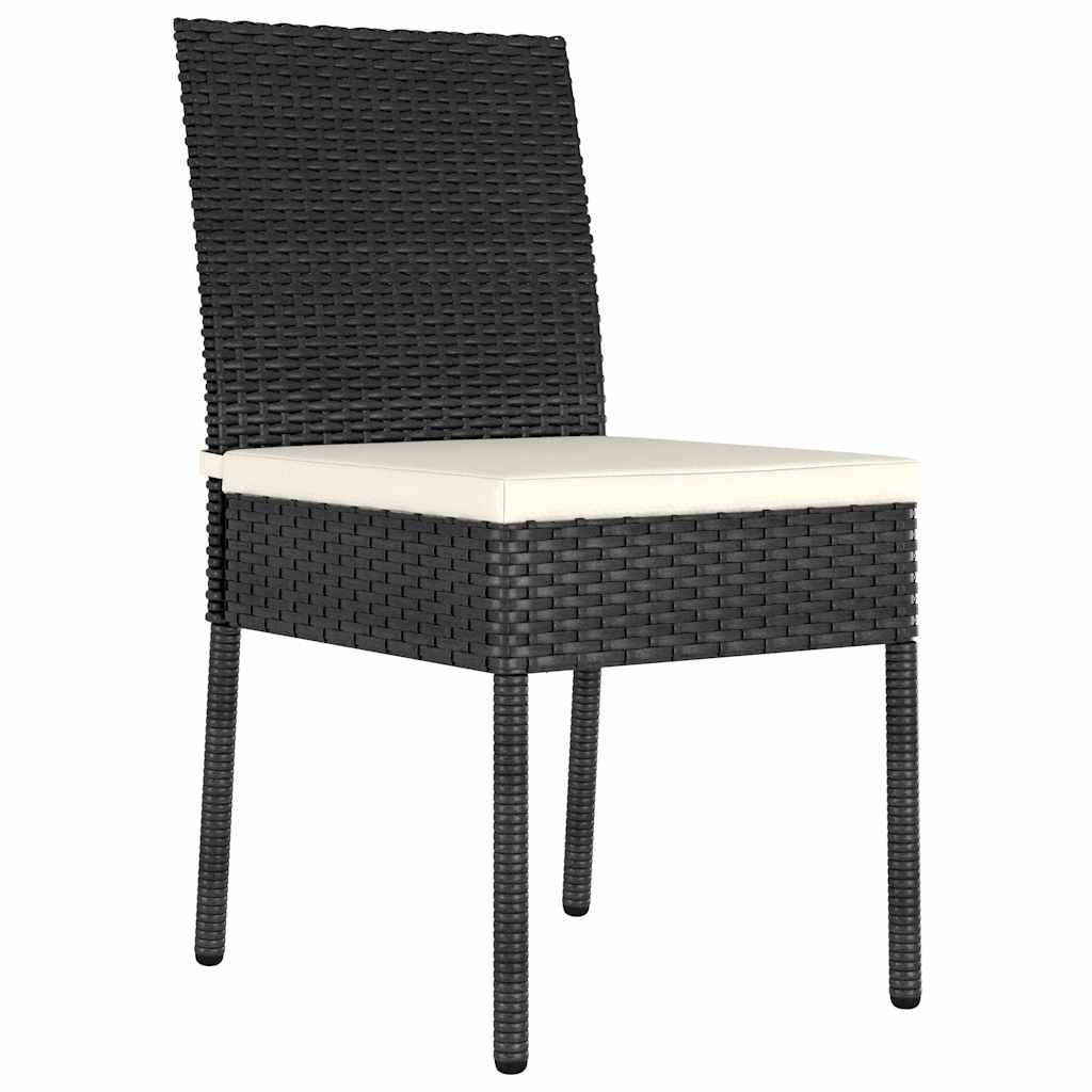vidaXL Σέτ φαγητού για κήπο 7 pcs Μαύρο Χάλυβας με επίστρωση πούδρας