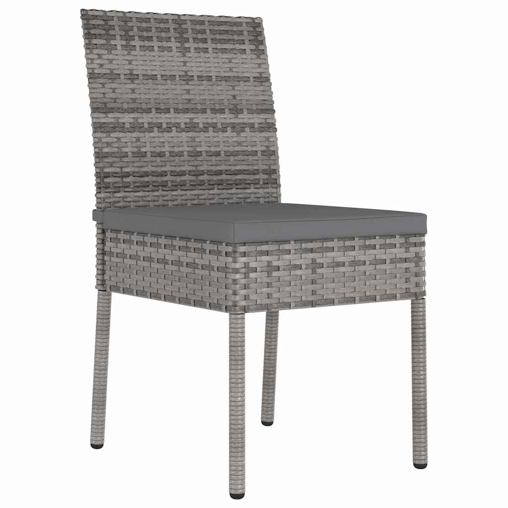 vidaXL Σέτ φαγητού για κήπο 7 pcs Γκρι Χάλυβας με επίστρωση πούδρας