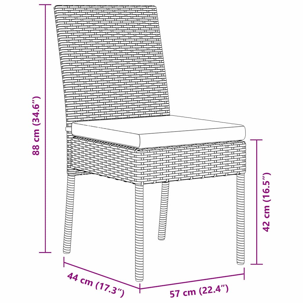 vidaXL Σέτ φαγητού για κήπο 9 pcs Γκρι Χάλυβας με επίστρωση πούδρας