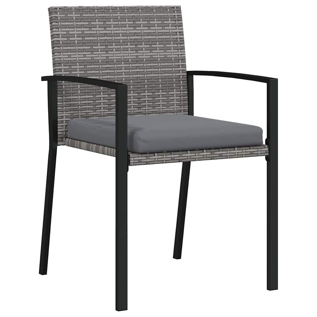 vidaXL Σέτ φαγητού για κήπο 6 pcs Γκρι Χάλυβας με επίστρωση πούδρας