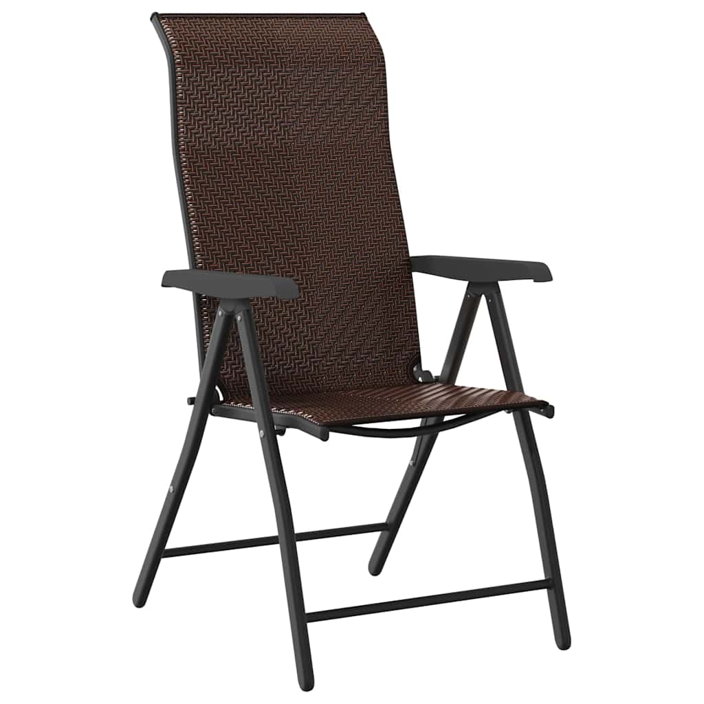 vidaXL Σέτ φαγητού για κήπο 7 pcs Καφέ Χάλυβας με επίστρωση πούδρας