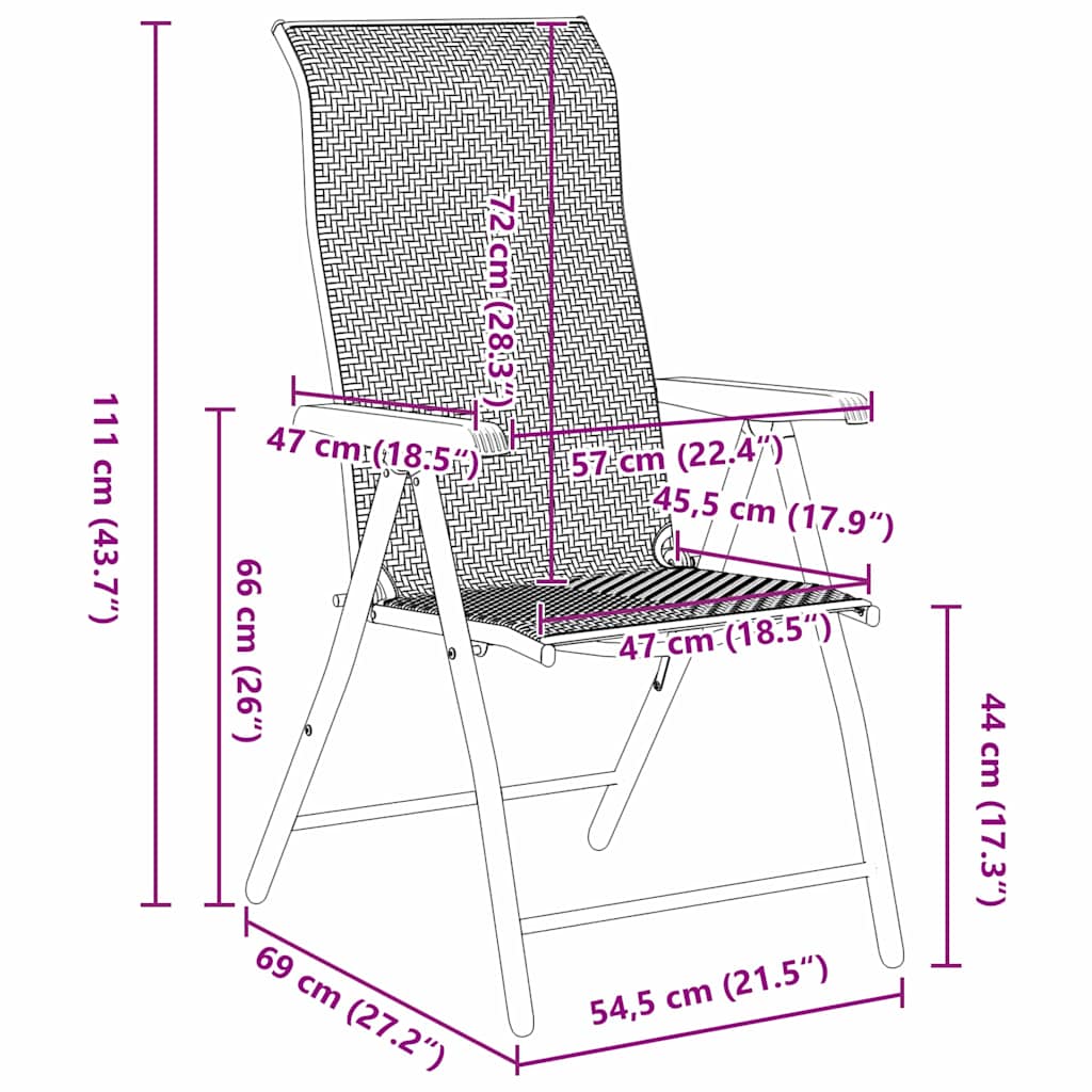 vidaXL Σέτ φαγητού για κήπο 7 pcs Καφέ Χάλυβας με επίστρωση πούδρας