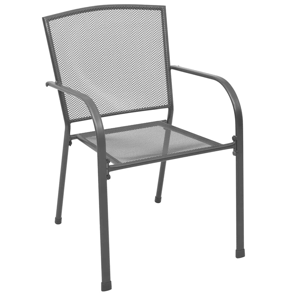 vidaXL Σετ Τραπεζαρίας Κήπου 3 Τεμαχίων Ανθρακί Χάλυβας