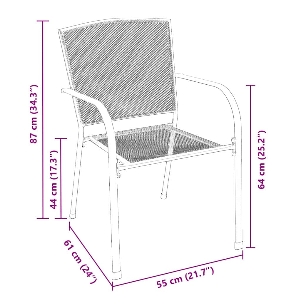 vidaXL Σετ Τραπεζαρίας Κήπου 3 Τεμαχίων Ανθρακί Χάλυβας