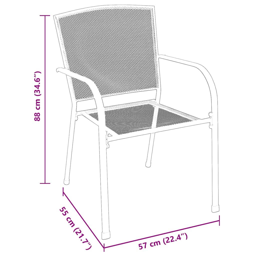 vidaXL Σετ Εξωτερικής Τραπεζαρίας 7 Τεμαχίων Ανθρακί Χάλυβας