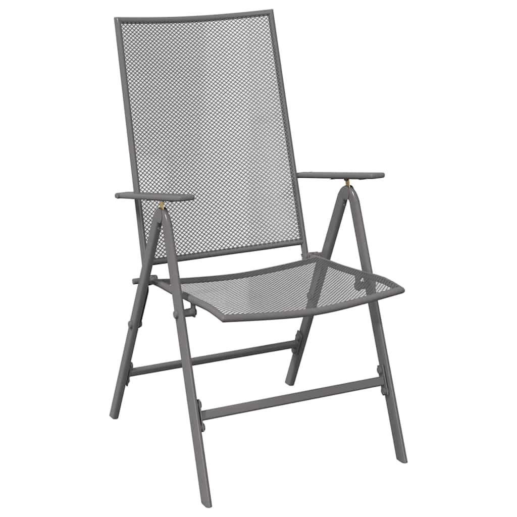 vidaXL Σετ Τραπεζαρίας Κήπου 3 τεμαχίων Ανθρακί Χάλυβας