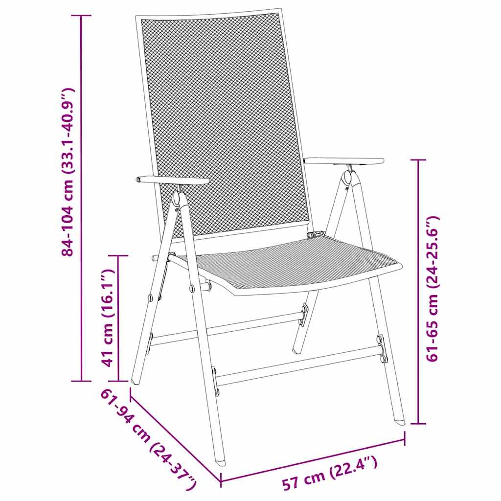 vidaXL Σετ Τραπεζαρίας Κήπου 3 τεμαχίων Ανθρακί Χάλυβας