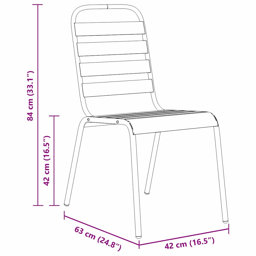 vidaXL Σετ Τραπεζαρίας 5 Τεμαχίων Σκούρο Γκρι Ατσάλι