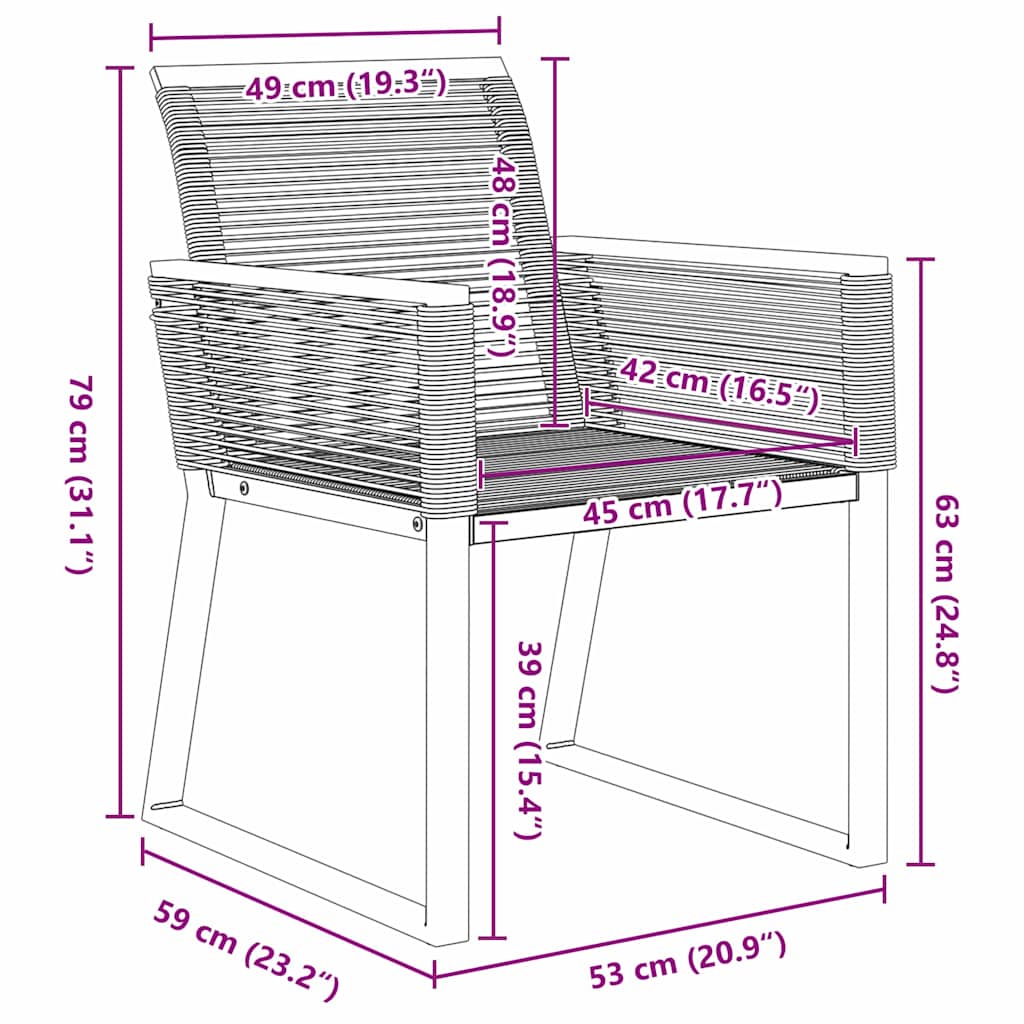 vidaXL Σετ Καθιστικού Κήπου 5 τεμαχίων Μαύρο Πολυ Ρατάν