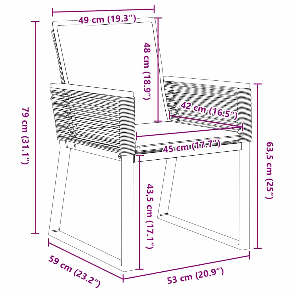 vidaXL Σετ Τραπέζι Φαγητού Κήπου 5 τμχ με Μαξιλάρια Μαύρο Πολυ Ρατάν