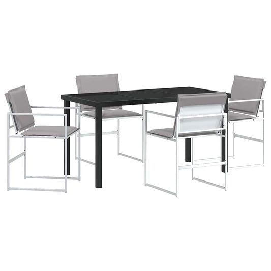 vidaXL Σέτ φαγητού για κήπο 5 pcs Λευκό 140 x 70 x 73 cm