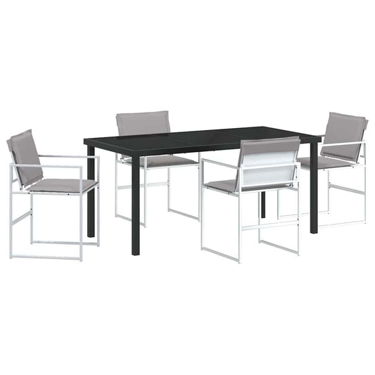 vidaXL Σέτ φαγητού για κήπο 5 pcs Λευκό 160 x 80 x 73 εκ