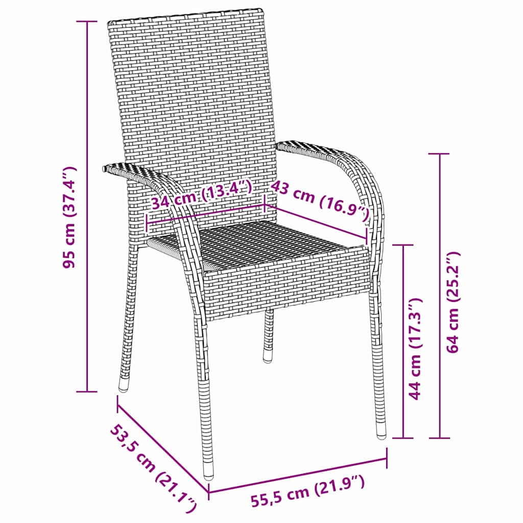 vidaXL Σετ Εξωτερικής Τραπεζαρίας 5 Τεμαχίων - Καφέ Πολυ Ρατάν
