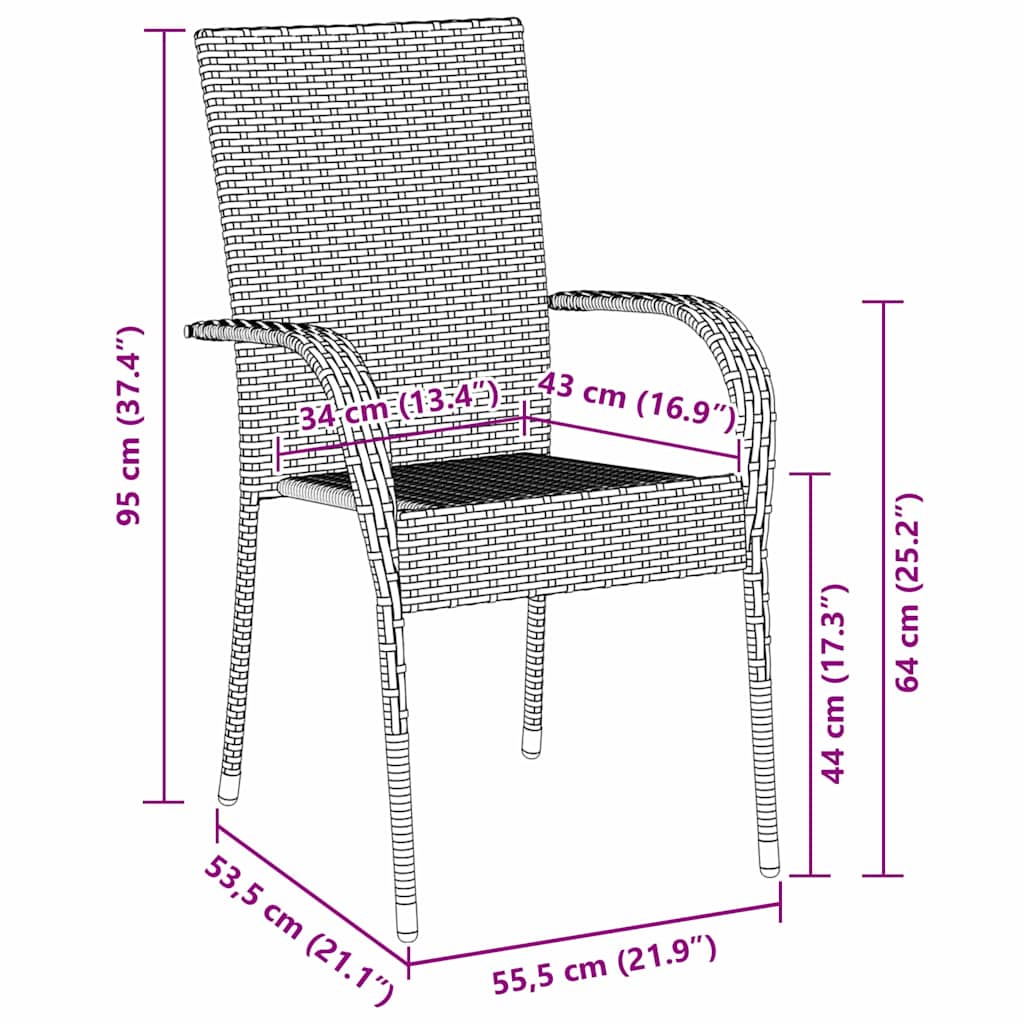 vidaXL Σετ Εξωτερικού Χώρου 5 Τεμαχίων - Γκρι Πολυ Rattan
