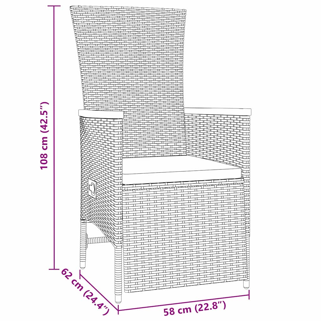 vidaXL Σετ Ανακλινόμενων Καρεκλών Κήπου 5 pcs Μπεζ 140 x 70 x 73 cm