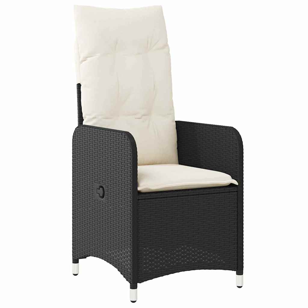 vidaXL Σετ 5 Τμχ Για Καθιστικό Κήπου με Μαξιλάρια Μαύρο Πολυ Ράταν