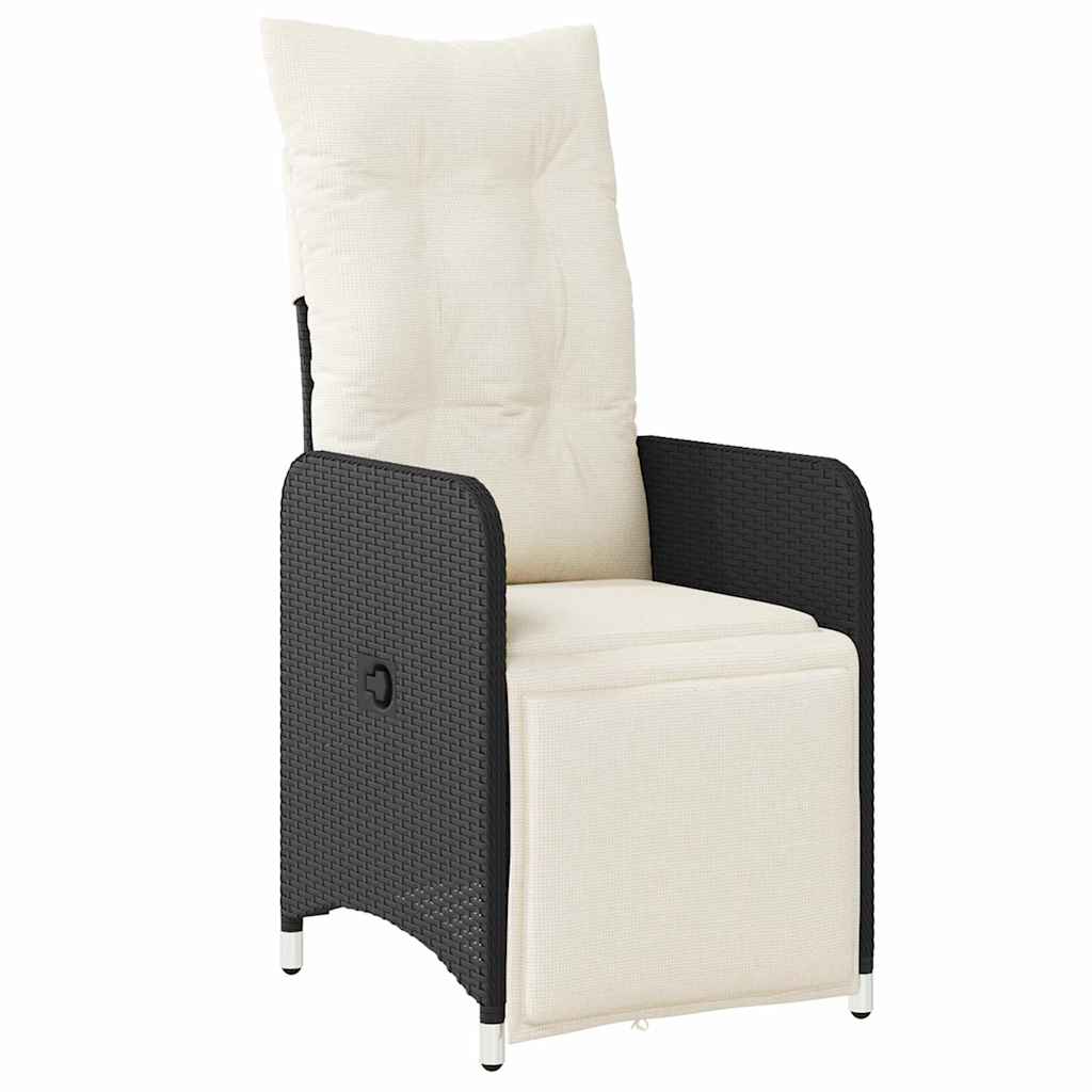 vidaXL Σετ Κηπουρικής 5 Τεμαχίων με Μαξιλάρια Μαύρο