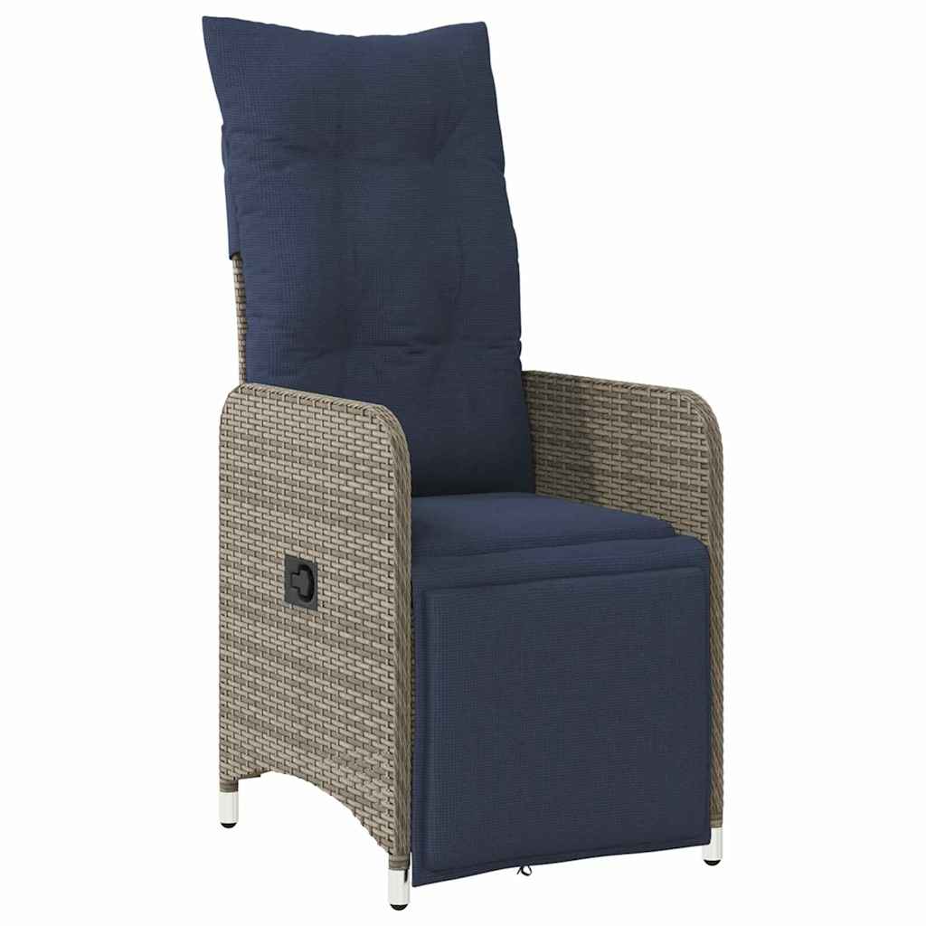 vidaXL Σέτ φαγητού για κήπο 3 pcs Γκρι συνθετικό ρατάν