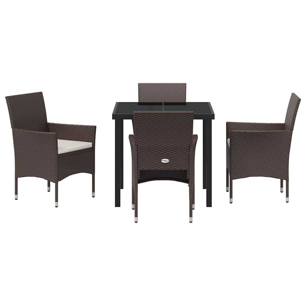 vidaXL Σετ Κήπου Φαγητού 5 Τεμαχίων Καφέ Πολυ Ρατάν