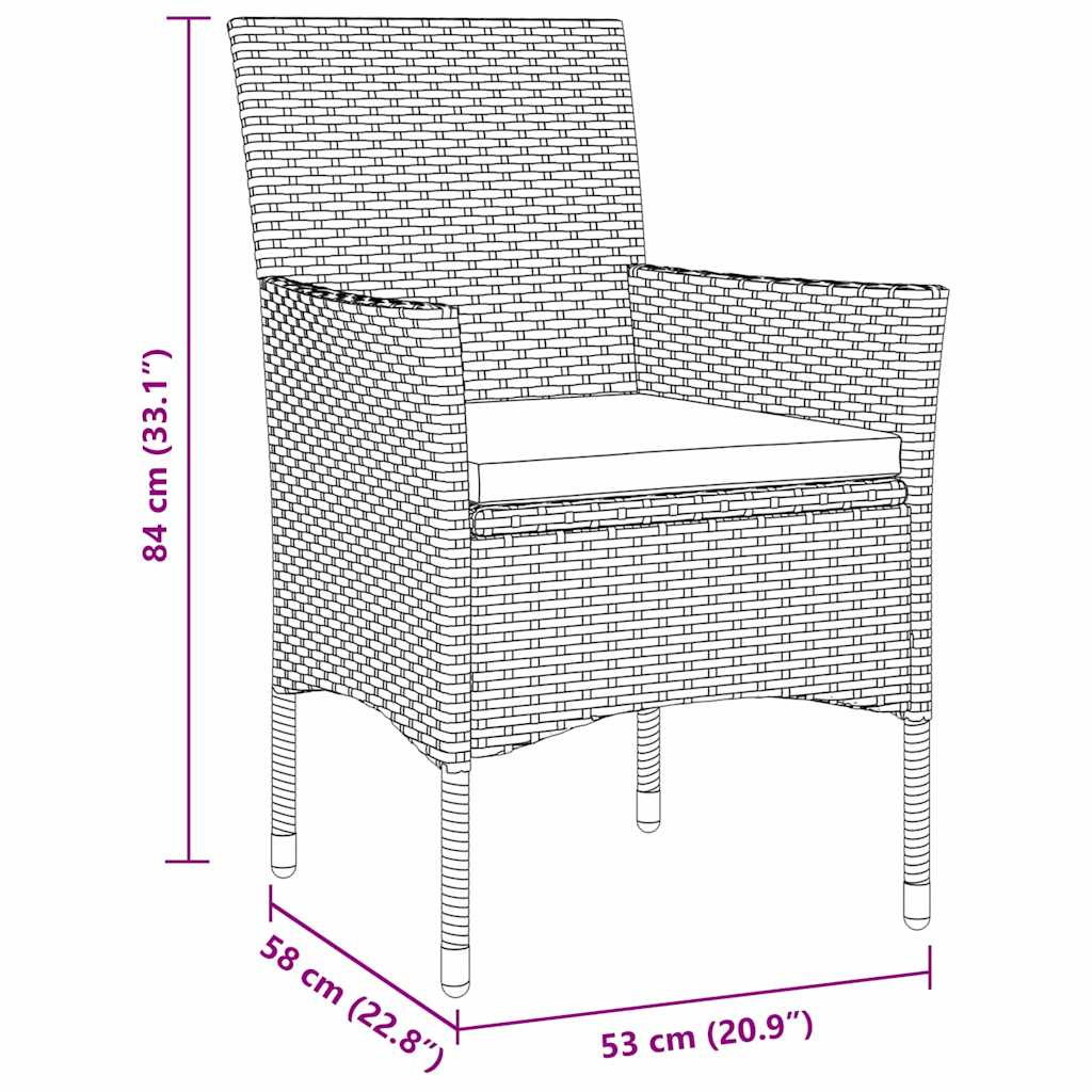 vidaXL Σετ Κατ. Κήπου 5 Τμχ Καφέ Πολυ Ρατάν