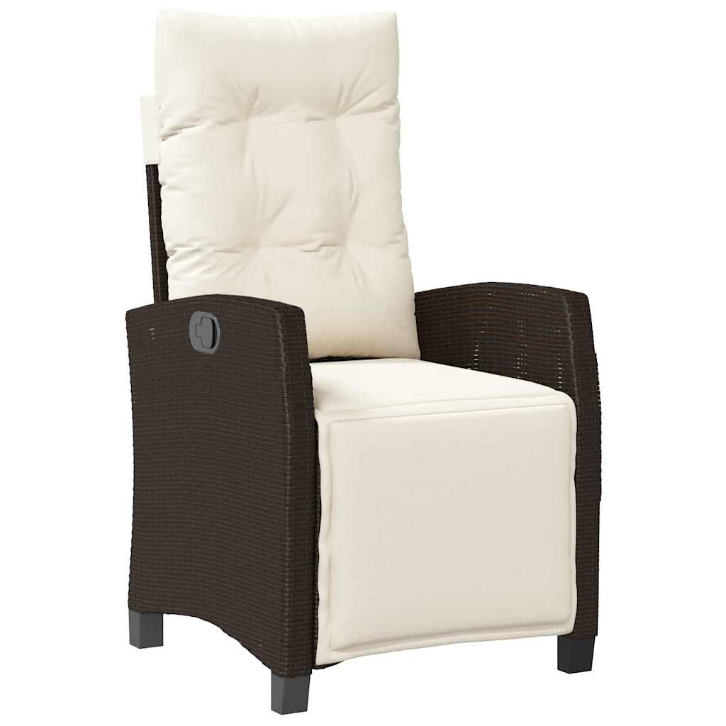 vidaXL Σετ 5 Τεμαχίων για Φαγητό στον Κήπο, Καφέ, Πολυ Ρατάν