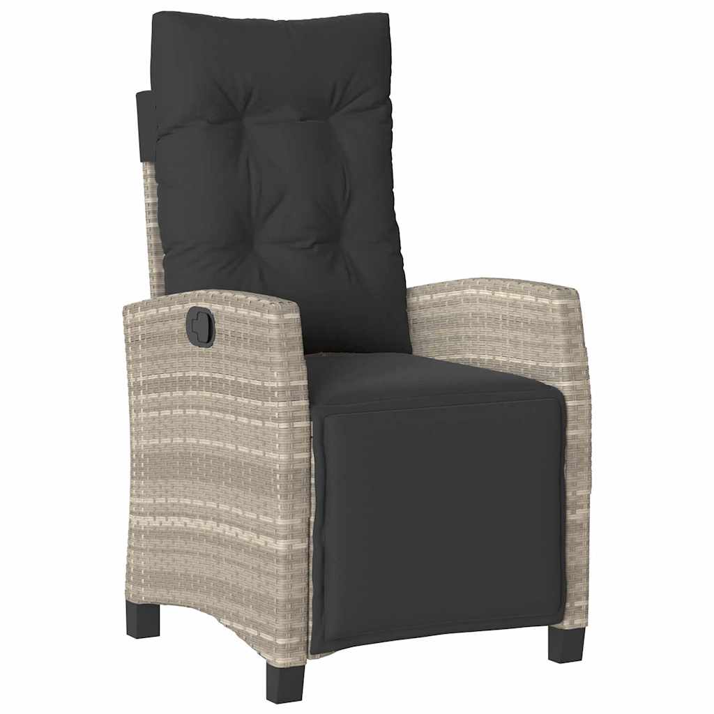 vidaXL Σέτ φαγητού για κήπο 5 pcs Ανοιχτό γκρι συνθετικό ρατάν