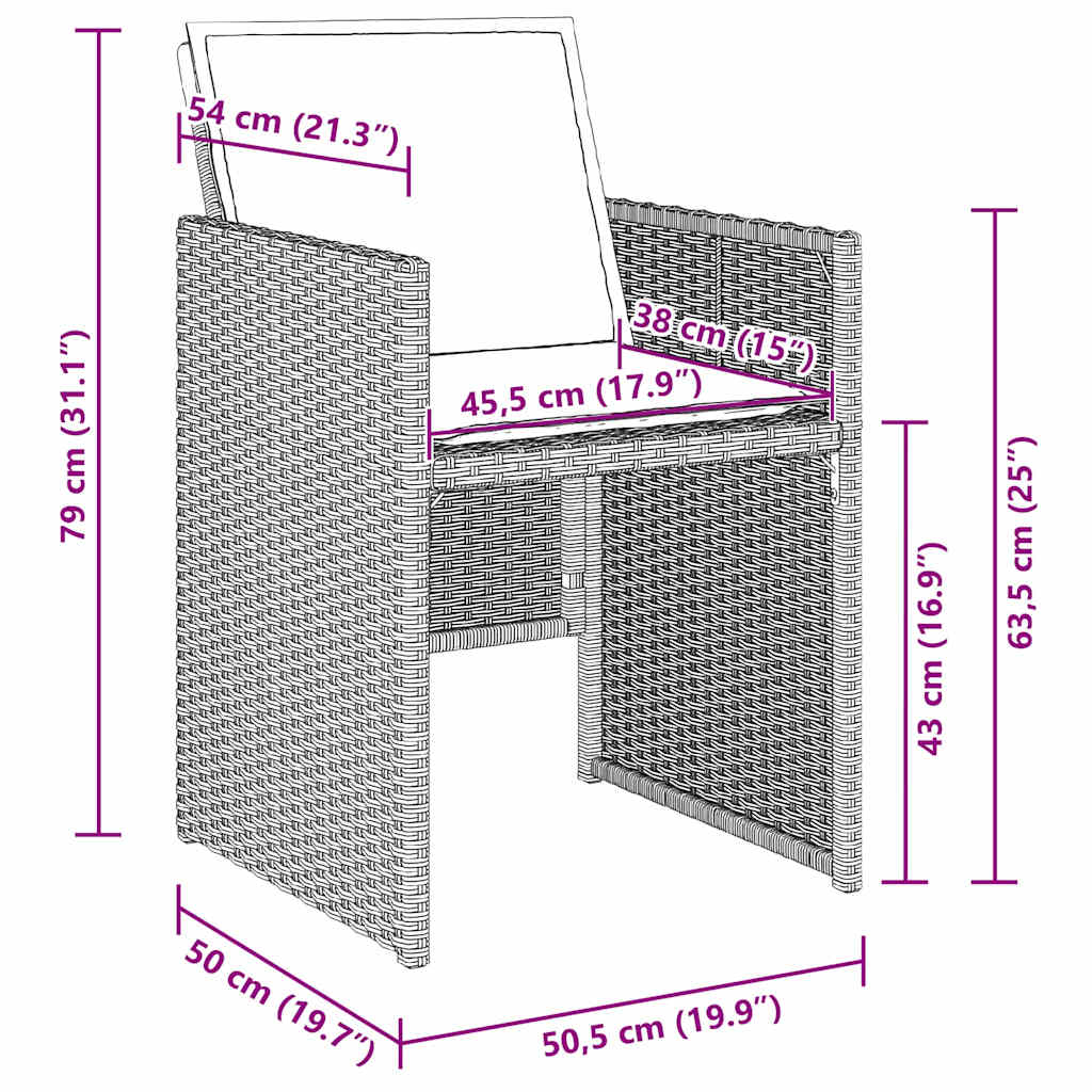 vidaXL Σετ κήπου 5 τεμαχίων με μαξιλάρια, ανοιχτό γκρι πολυραττάν.