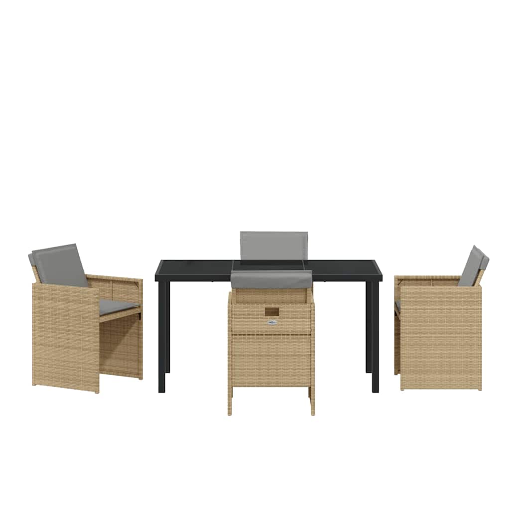 vidaXL Σέτ φαγητού για κήπο 5 pcs Μπεζ συνθετικό ρατάν