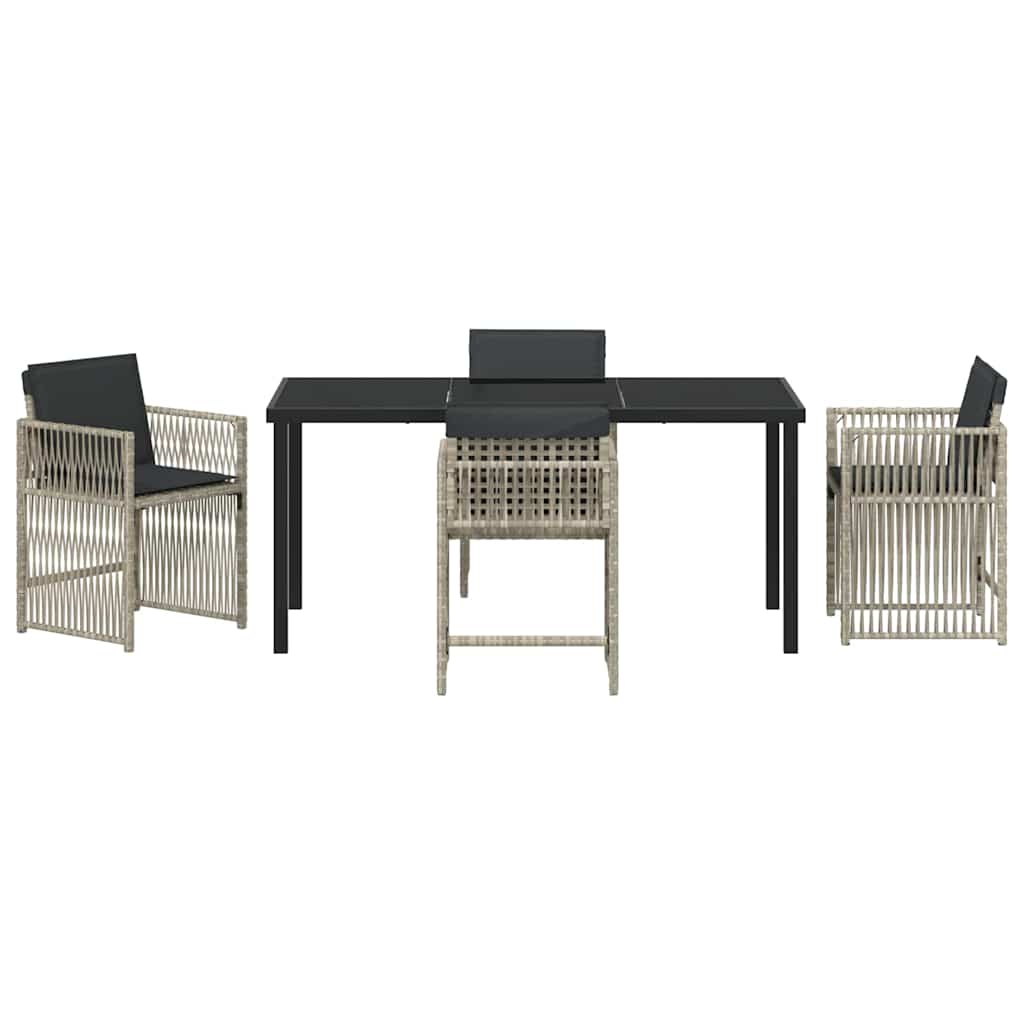 vidaXL Σετ Κήπου 5 τεμ. με Μαξιλάρια Ανοιχτό Γκρι