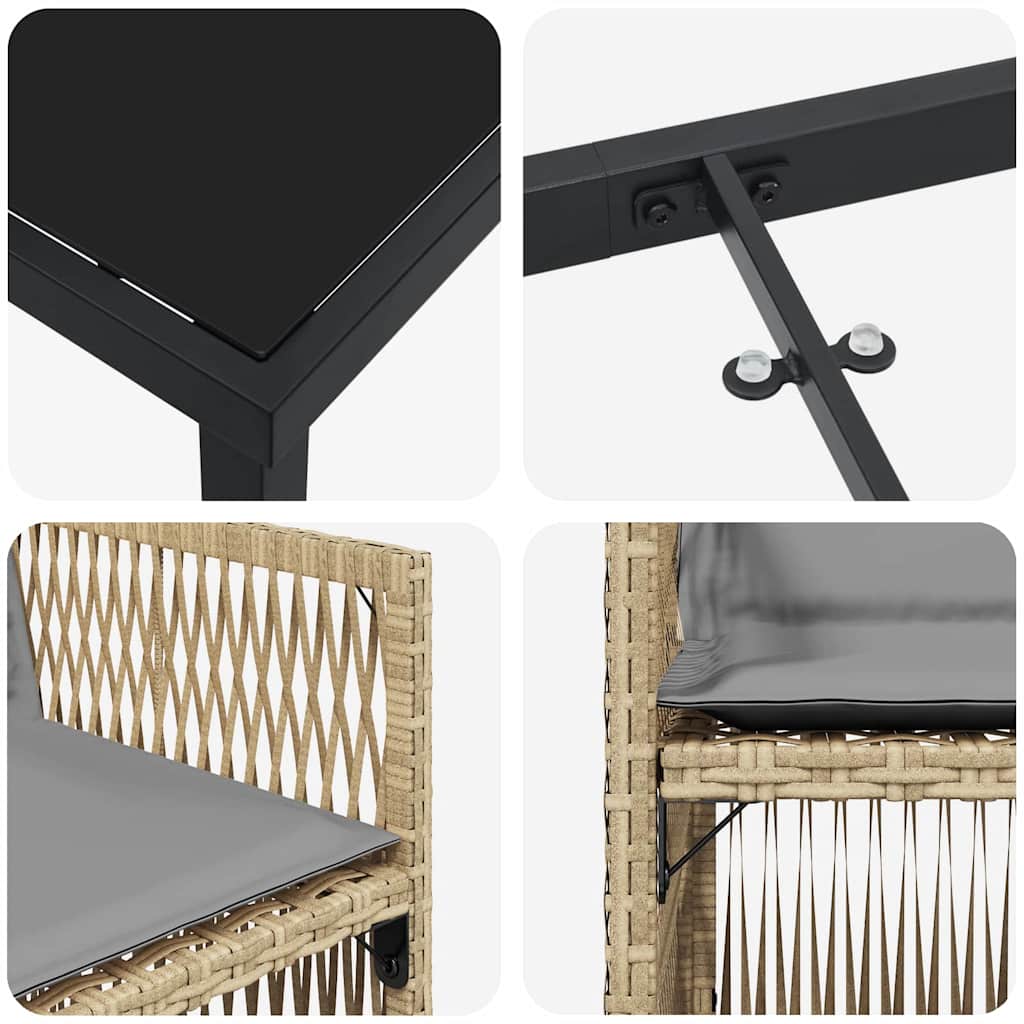 vidaXL Σετ Κήπου 5 Τεμαχίων με Μαξιλάρια Μπεζ