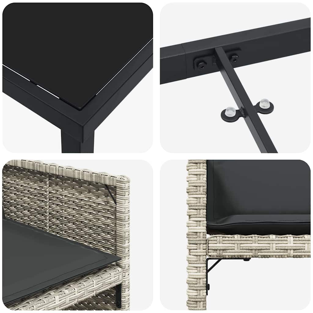 vidaXL Σετ Επιπλώσεων Κήπου 5 Τεμαχίων με Μαξιλάρια, Ανοιχτό Γκρι Πολυ Ρατάν