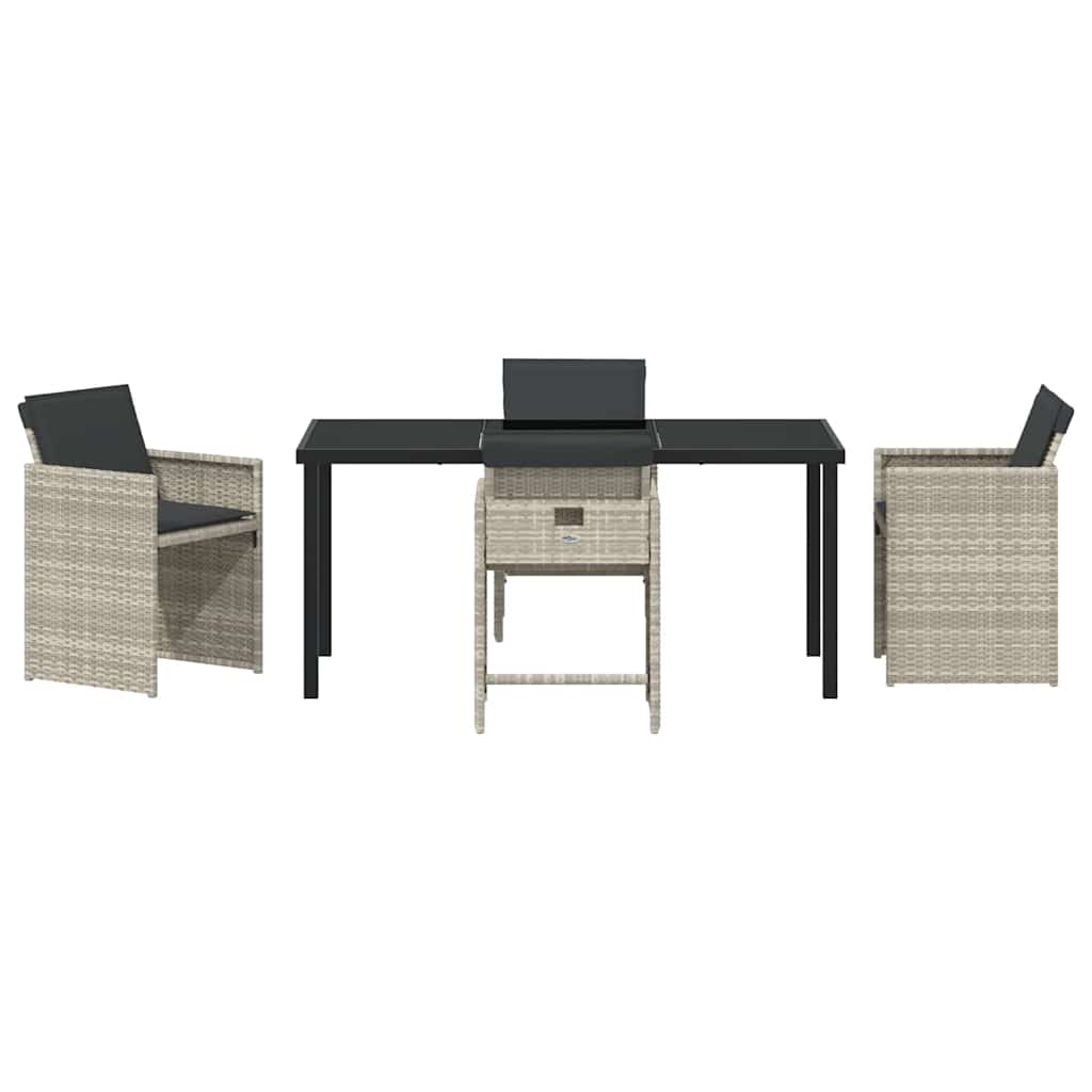 vidaXL Σετ Επιπλώσεων Κήπου 5 Τεμαχίων με Μαξιλάρια, Ανοιχτό Γκρι Πολυ Ρατάν