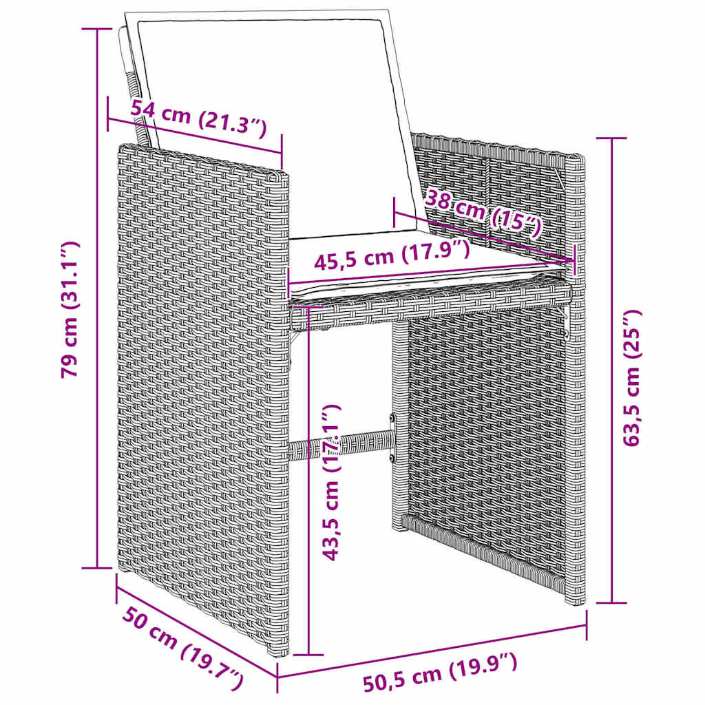 vidaXL Σετ Επιπλώσεων Κήπου 5 Τεμαχίων με Μαξιλάρια, Ανοιχτό Γκρι Πολυ Ρατάν