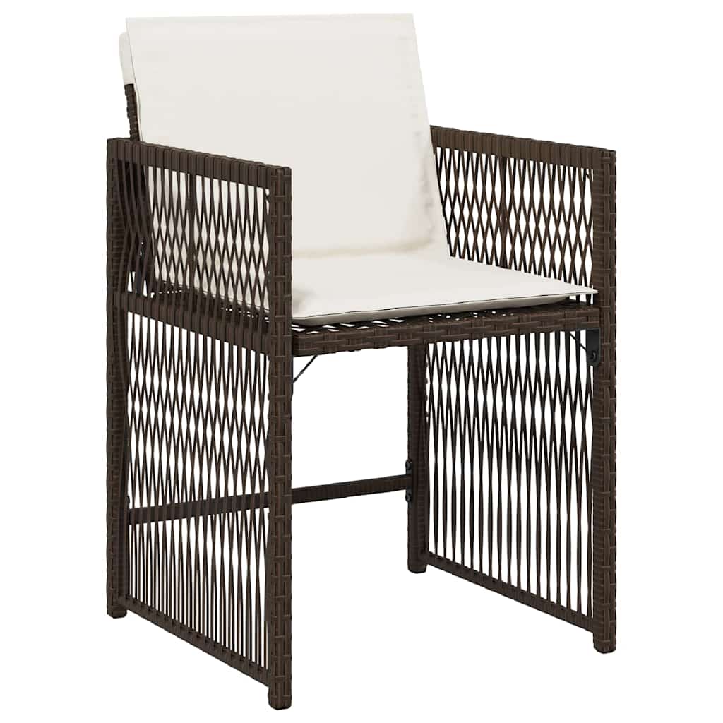 vidaXL Σέτ φαγητού για κήπο 5 pcs Καφέ συνθετικό ρατάν