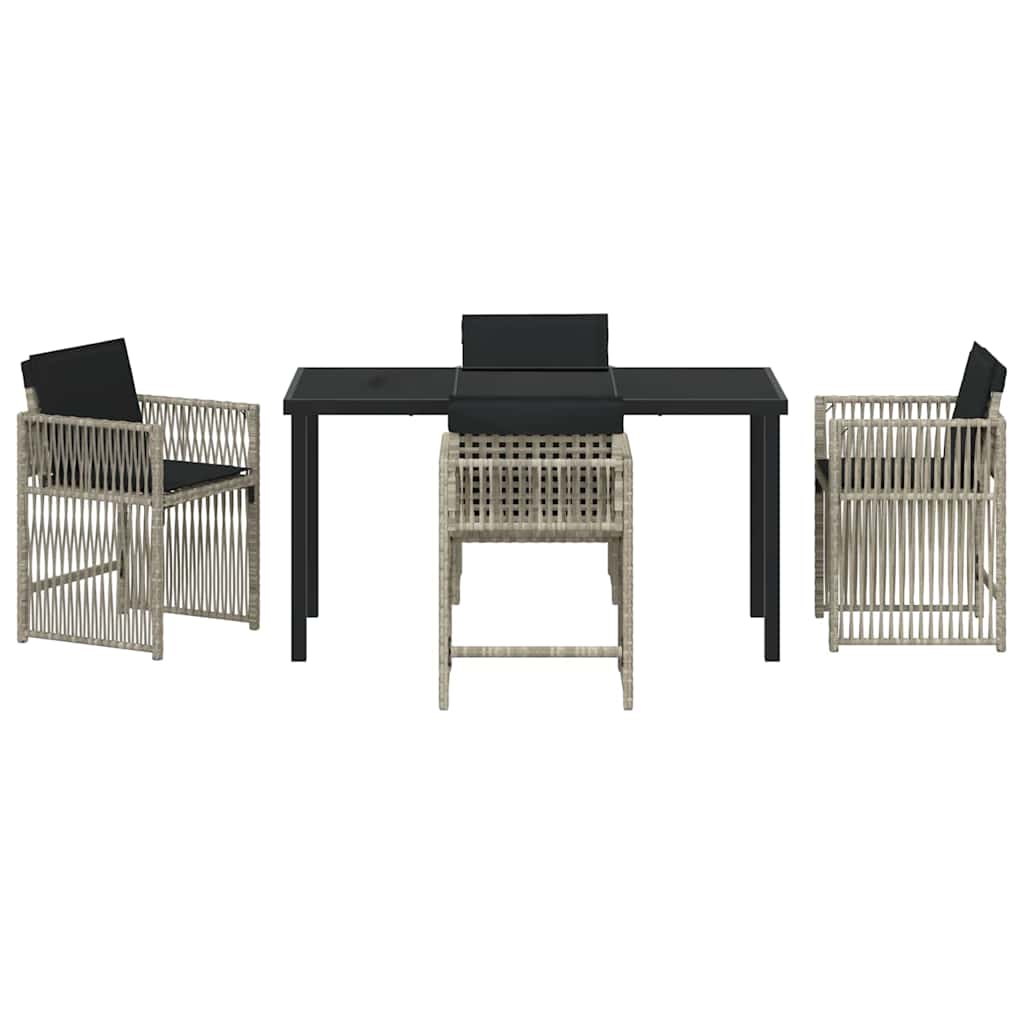 vidaXL Σέτ φαγητού για κήπο 5 pcs Ανοιχτό γκρι συνθετικό ρατάν