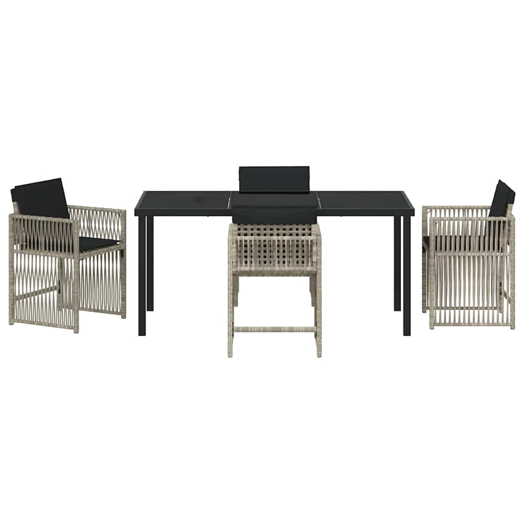 vidaXL Σέτ φαγητού για κήπο 5 pcs Ανοιχτό γκρι συνθετικό ρατάν