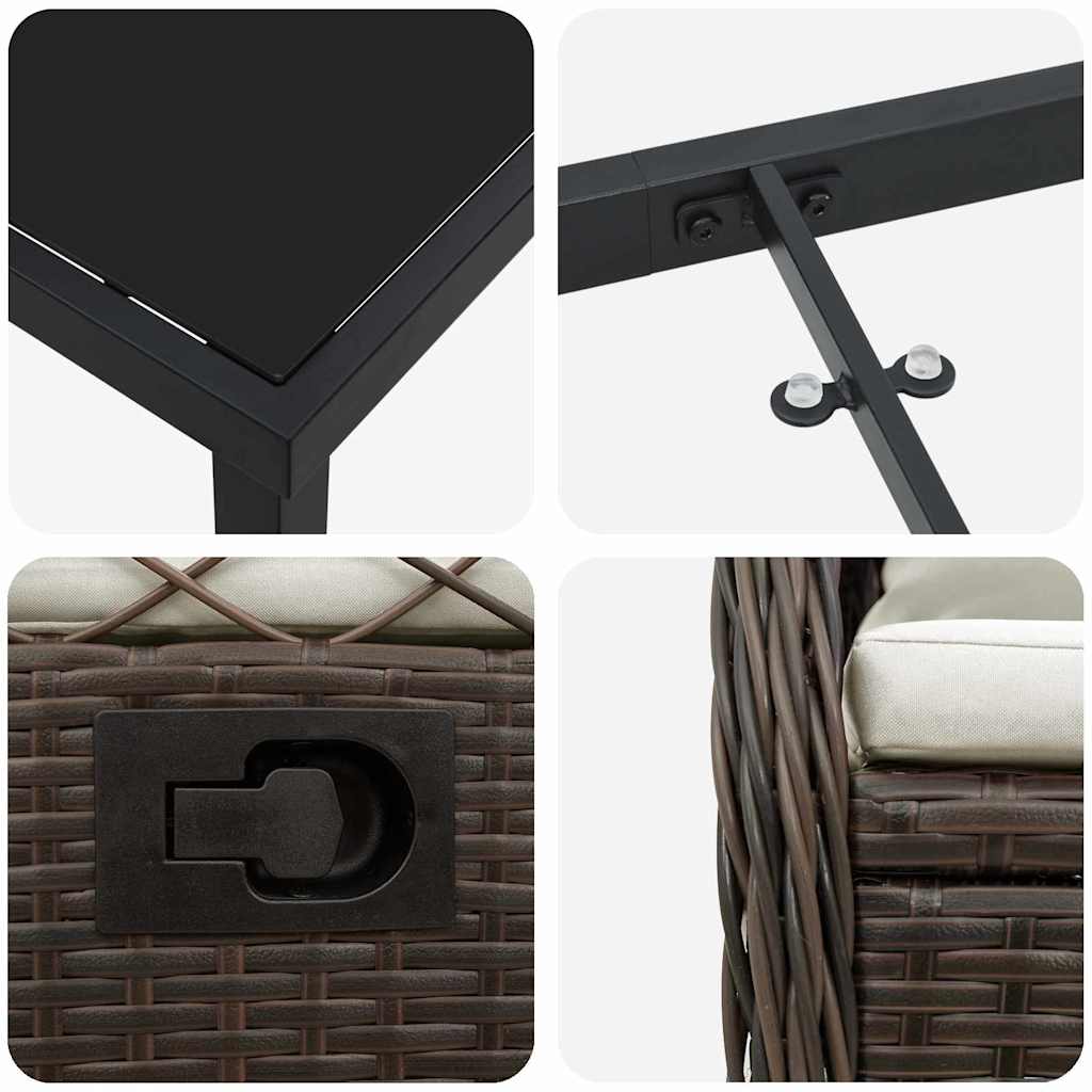 vidaXL Σετ Κηποφαγίας 5 Τμχ Καφέ Από Ράττανα