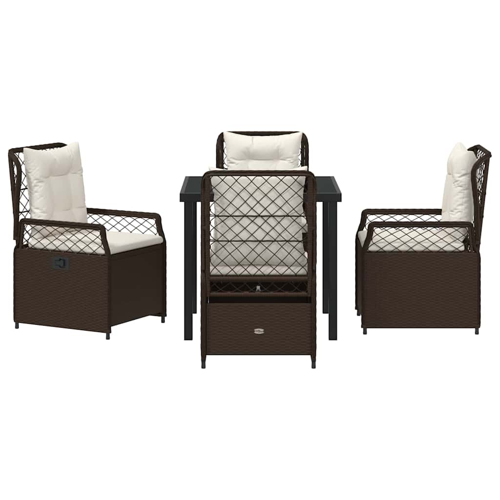 vidaXL Σετ Κηποφαγίας 5 Τμχ Καφέ Από Ράττανα