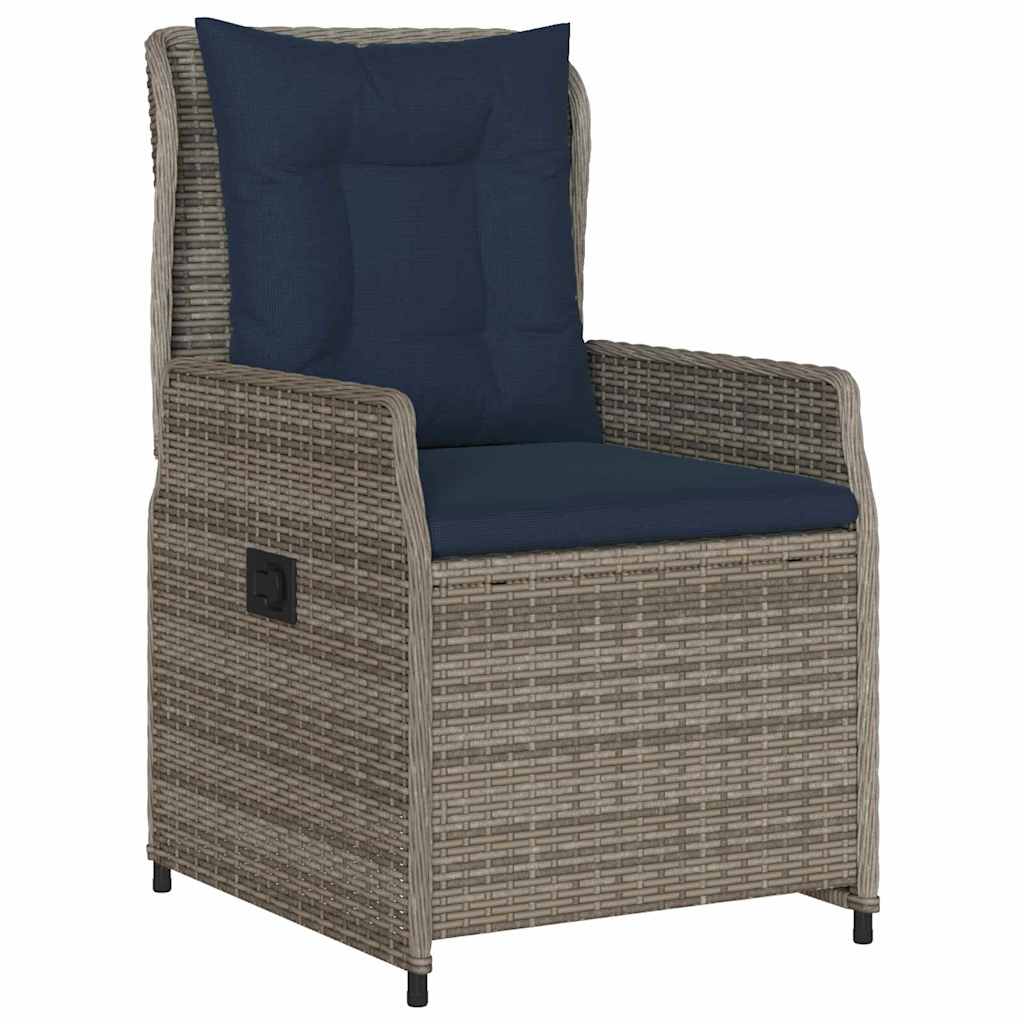 vidaXL Σέτ φαγητού για κήπο 3 pcs Γκρι Πολυ ράταν