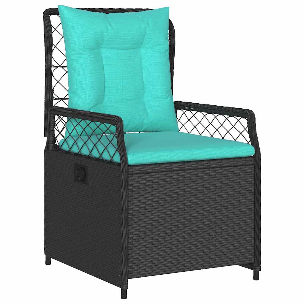 vidaXL Σέτ φαγητού για κήπο 3 pcs Μαύρο συνθετικό ρατάν