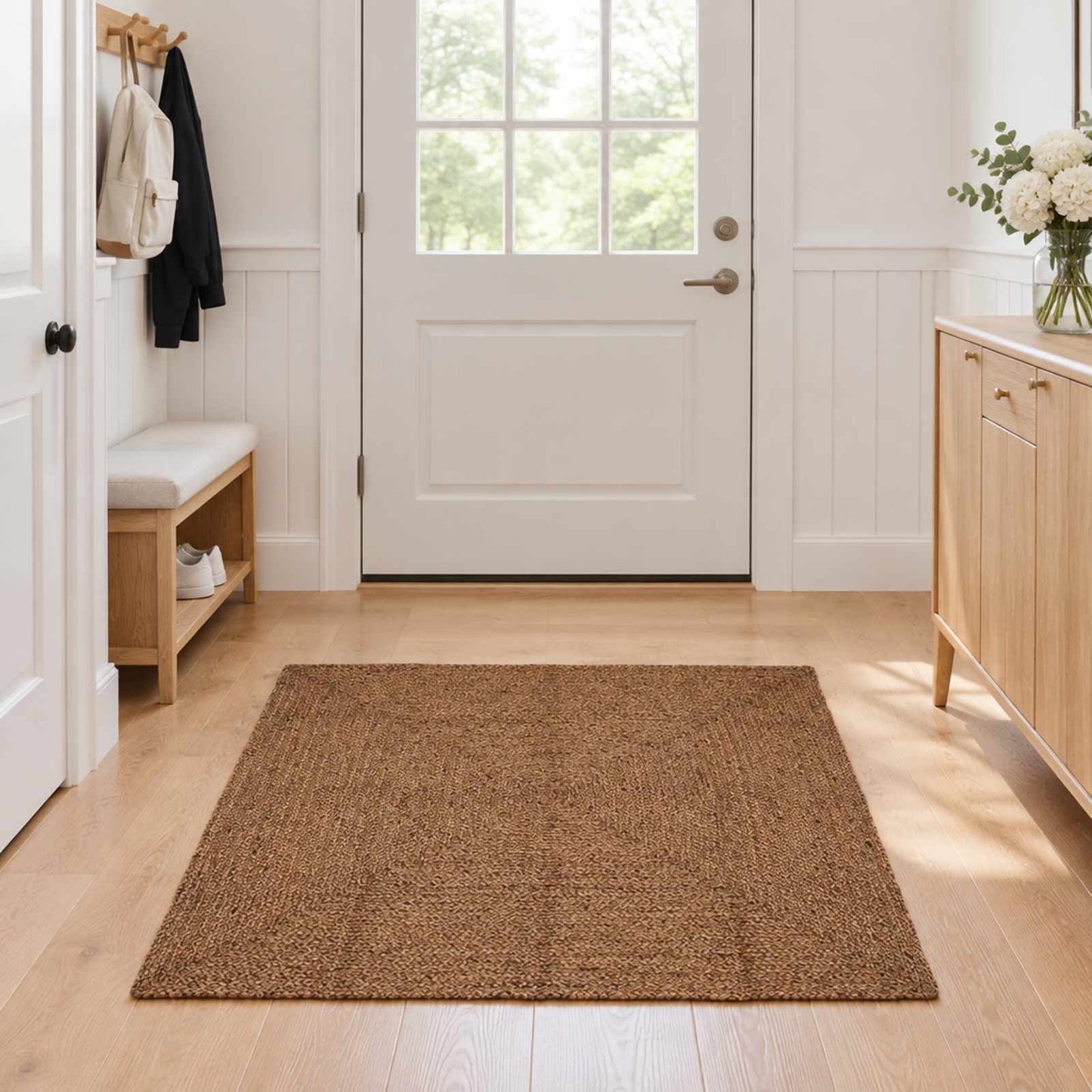vidaXL Χαλί Περιοχής Γκρι 120 x 120 cm Γιούτα