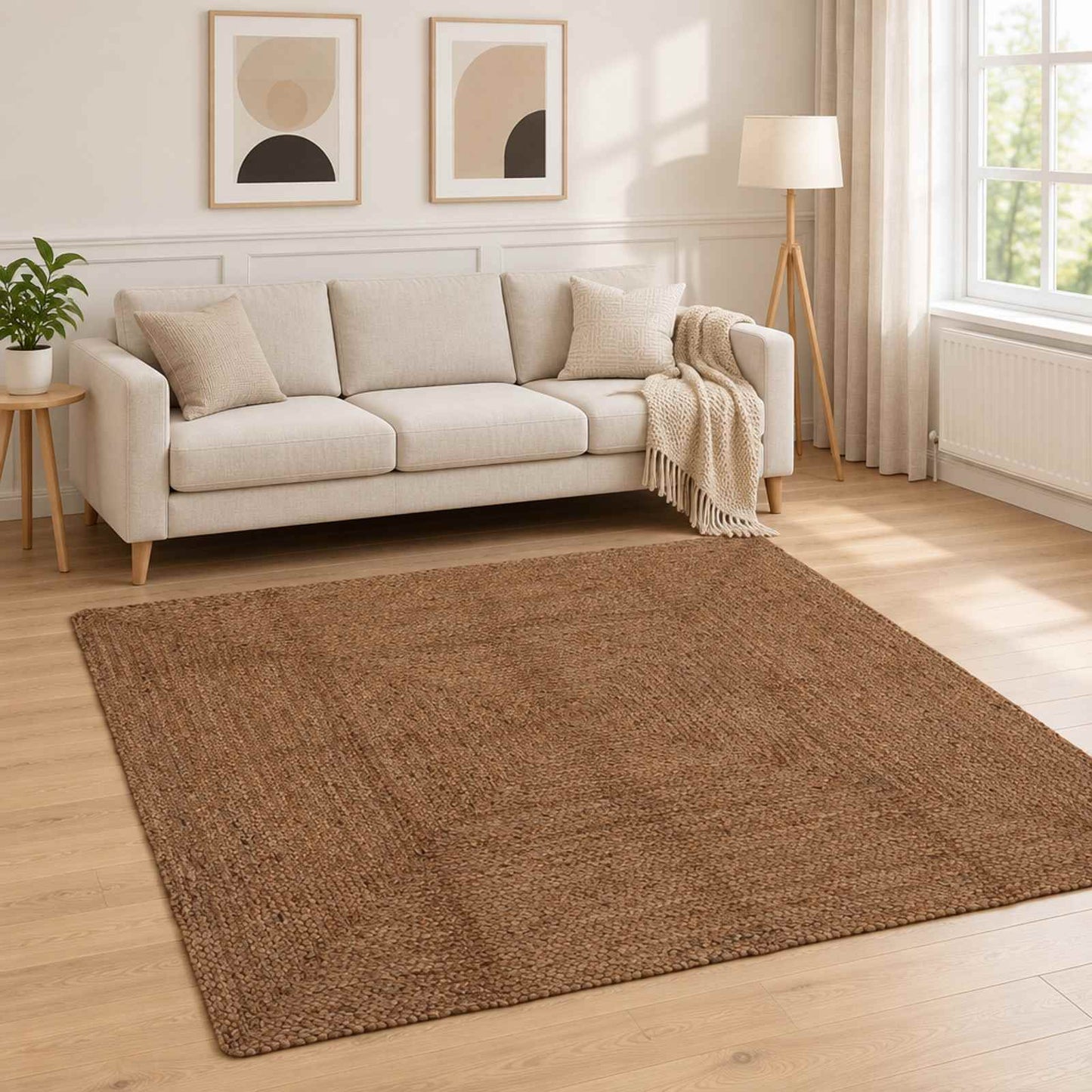 vidaXL Χαλί Περιοχής Γκρι 200 x 200 cm Γιούτα