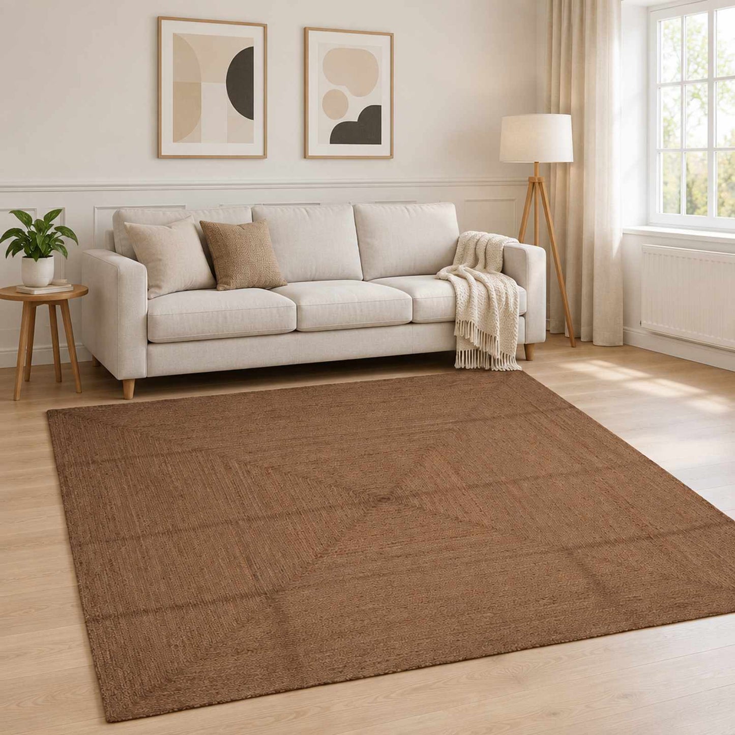 vidaXL Χαλί Περιοχής Γκρι 240 x 240 cm Γιούτα