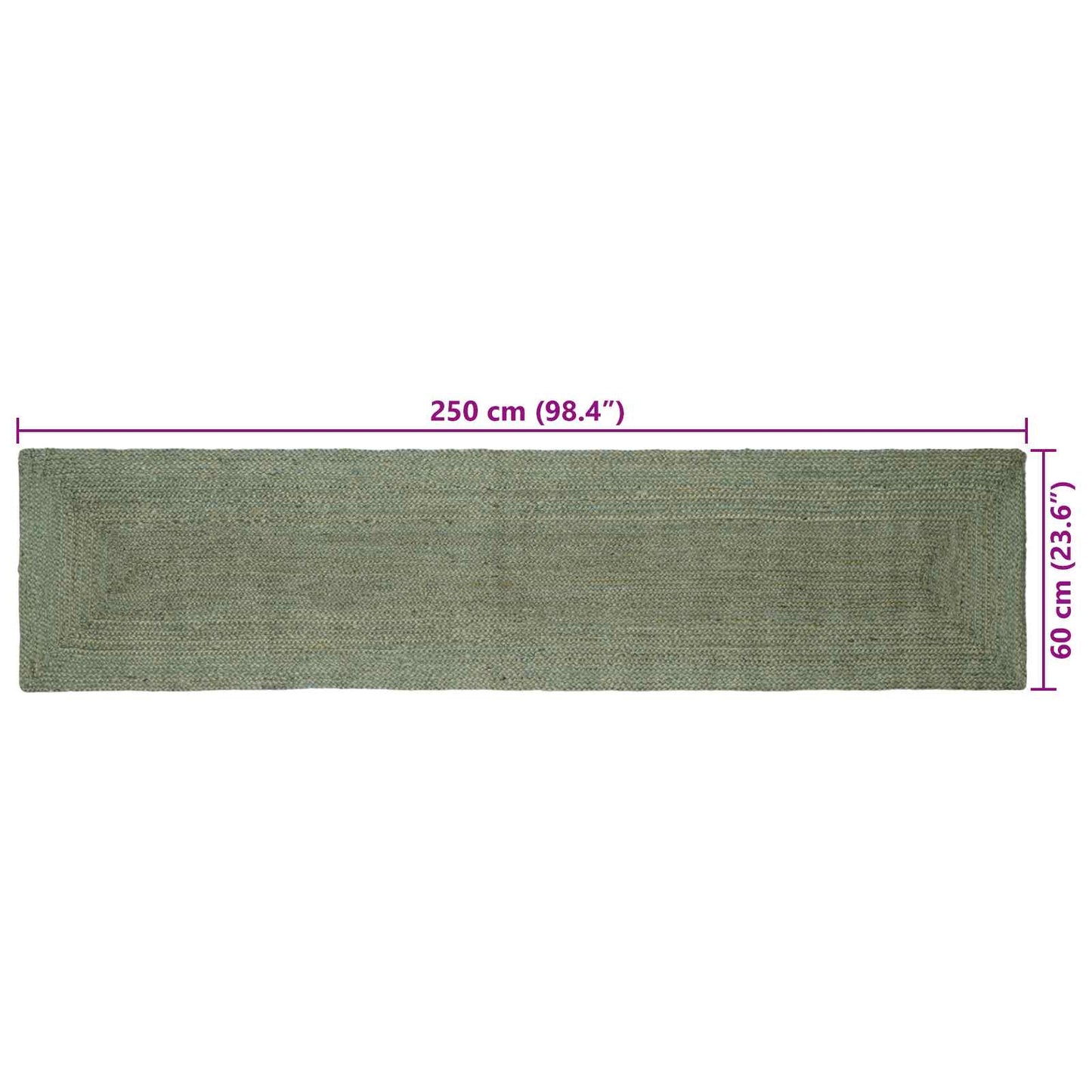 vidaXL Χαλιά χώρου Ορθογώνιος Λαδί 60 x 250 εκ. Γιούτα