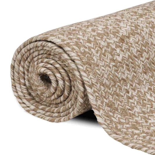 vidaXL Χαλιά χώρου Φυσικό και Λευκό 80 x 200 cm Γιούτα