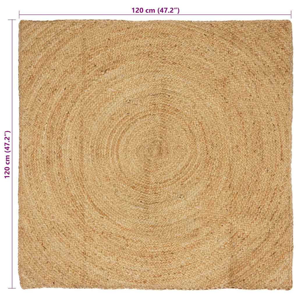 vidaXL Χαλί Καφέ 120 x 120 cm Γιούτα