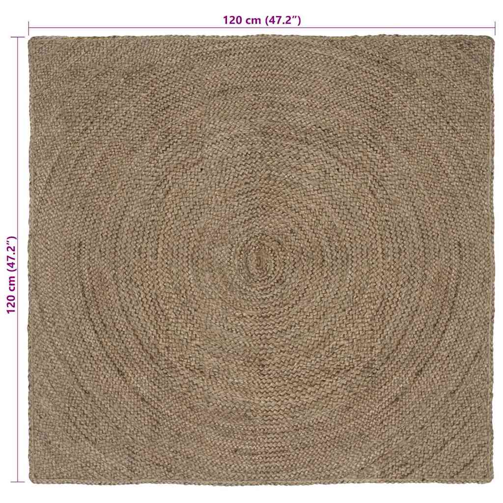 vidaXL Χαλί Γκρι 120 x 120 cm Γιούτα