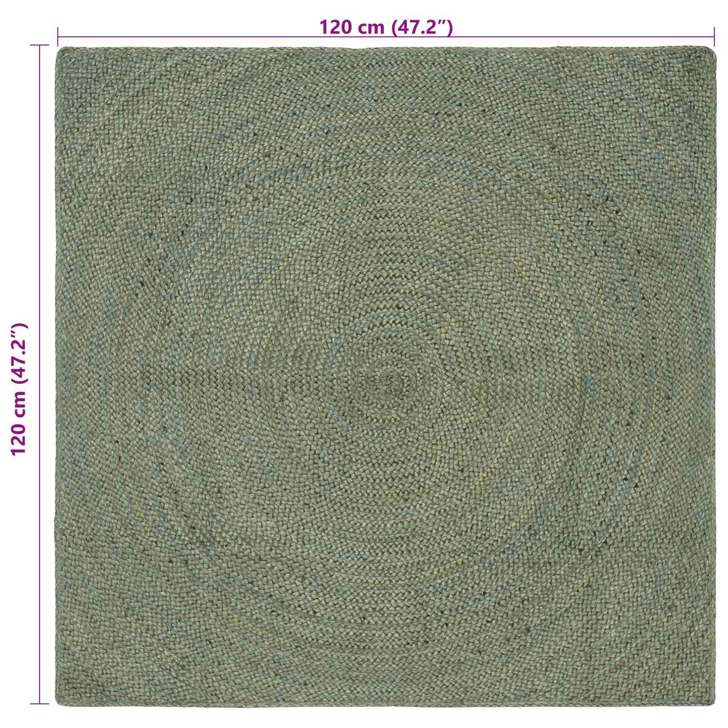 vidaXL Χαλιά χώρου Λαδί 120 x 120 cm Γιούτα