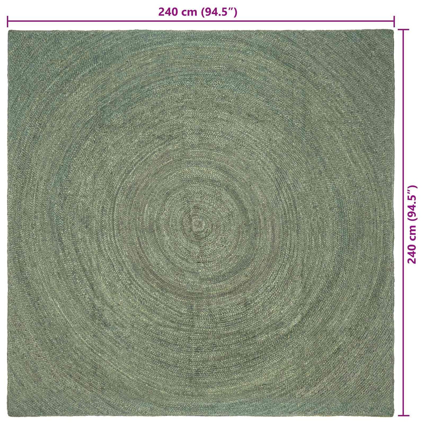 vidaXL Χαλιά χώρου Λαδί 240 x 240 cm Γιούτα