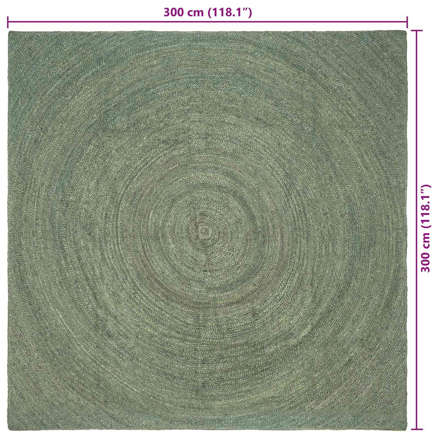 vidaXL Χαλιά χώρου Λαδί 300 x 300 cm Γιούτα